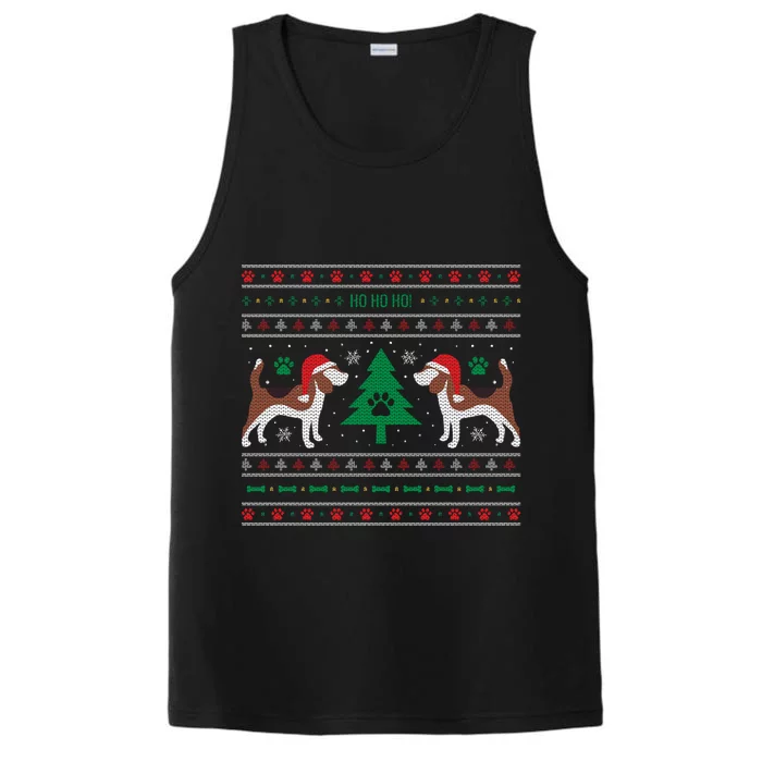 Beagle Ugly Christmas Sweater Gift Performance Tank