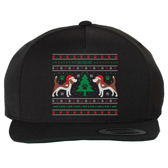 Beagle Ugly Christmas Sweater Gift Wool Snapback Cap