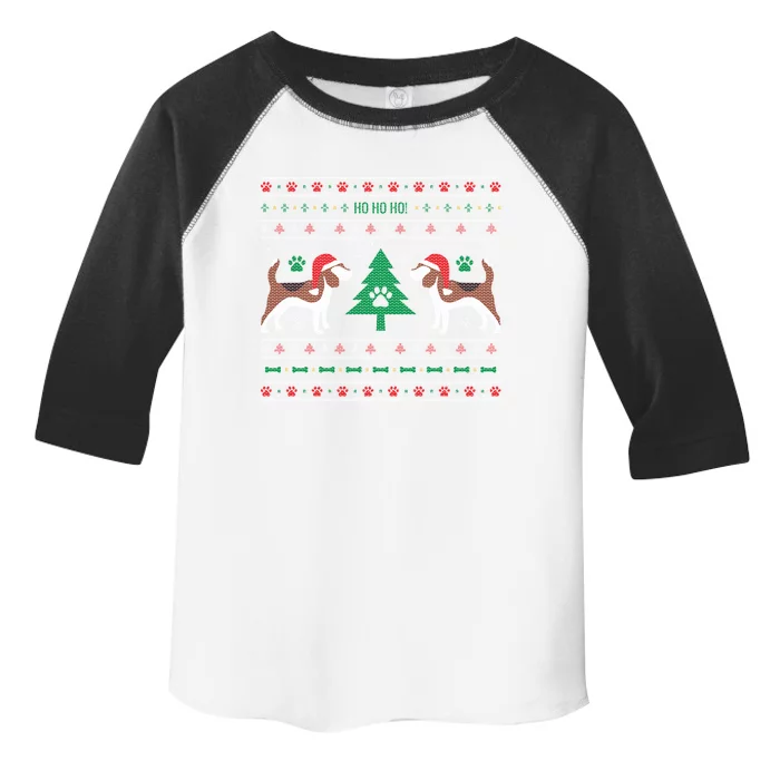 Beagle Ugly Christmas Sweater Gift Toddler Fine Jersey T-Shirt