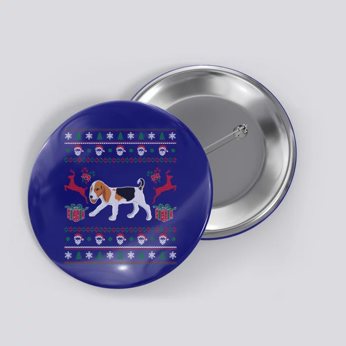 Beagle Ugly Christmas Funny Funny Gift For Dog Lover Button