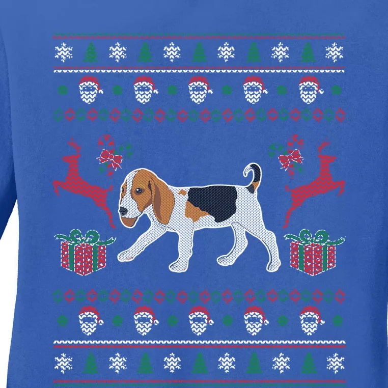 Beagle Ugly Christmas Funny Funny Gift For Dog Lover Ladies Long Sleeve Shirt