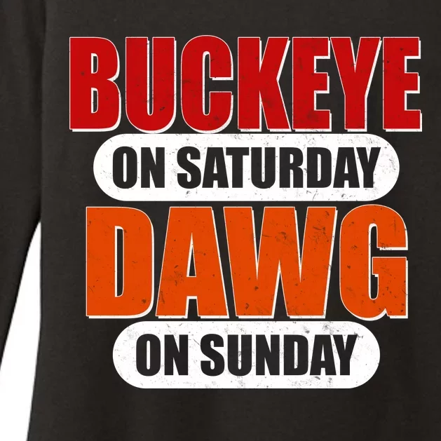 Buckeye On Saturday Dawg On Sunday Womens CVC Long Sleeve Shirt