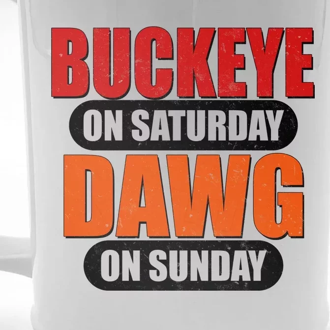 Buckeye On Saturday Dawg On Sunday Front & Back Beer Stein