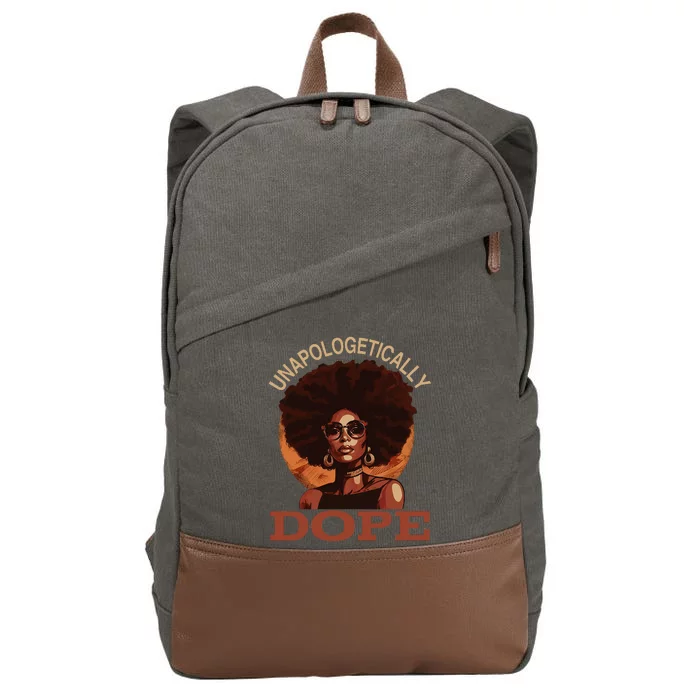 Black  Unapologetically Dope Juneteenth Black History Cotton Canvas Backpack