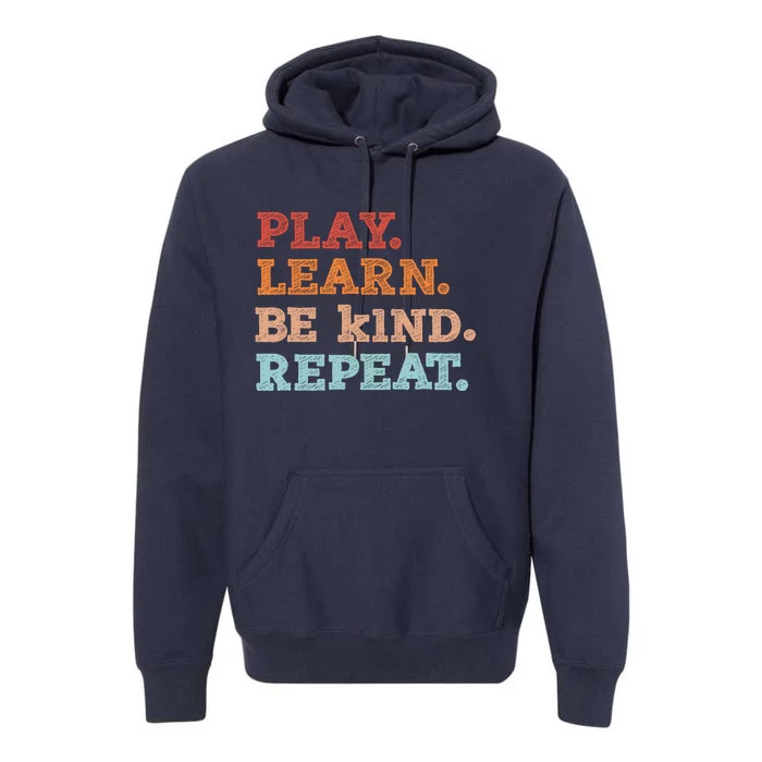 Boy Unity Day Orange Play Learn Be Kind Repeat Premium Hoodie