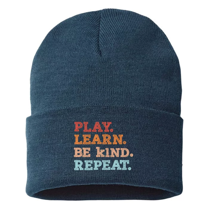 Boy Unity Day Orange Play Learn Be Kind Repeat Sustainable Knit Beanie