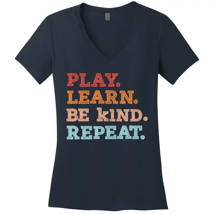 Boy Unity Day Orange Play Learn Be Kind Repeat Women's V-Neck T-Shirt