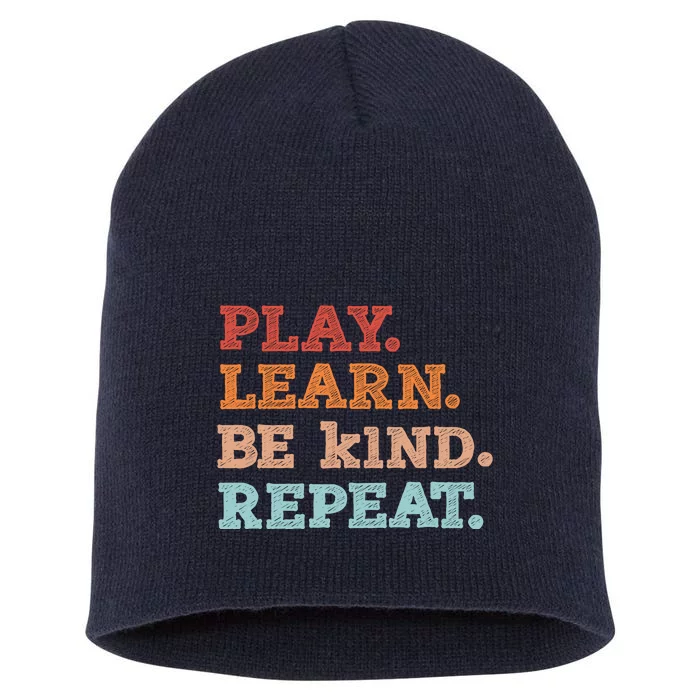 Boy Unity Day Orange Play Learn Be Kind Repeat Short Acrylic Beanie