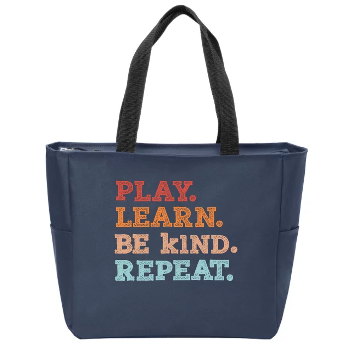 Boy Unity Day Orange Play Learn Be Kind Repeat Zip Tote Bag