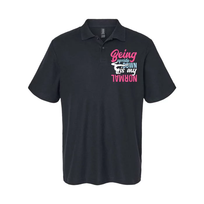 Being Upside Down Is My Normal Cheerleading Gymnast Softstyle Adult Sport Polo