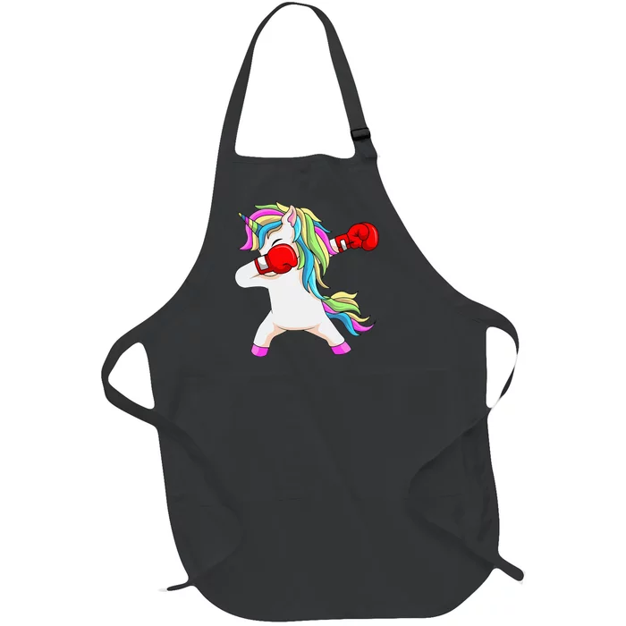 Boxing Unicorn Dabbing Boxer Coach Trainee Student Full-Length Apron With Pocket