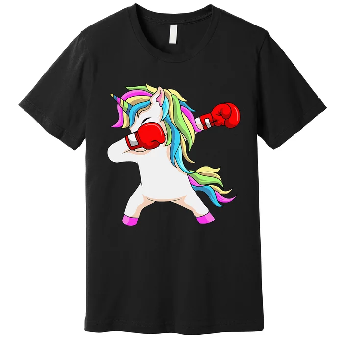 Boxing Unicorn Dabbing Boxer Coach Trainee Student Premium T-Shirt