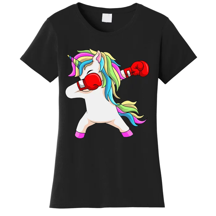 Boxing Unicorn Dabbing Boxer Coach Trainee Student Women's T-Shirt