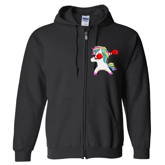 Boxing Unicorn Dabbing Boxer Coach Trainee Student Full Zip Hoodie