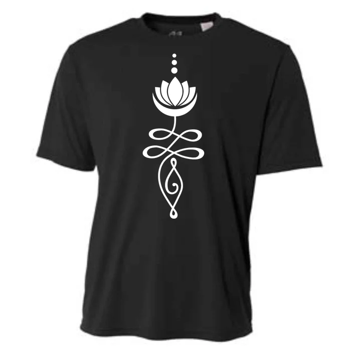 Buddhist Crescent Moon And Lotus Flower Cooling Performance Crew T-Shirt