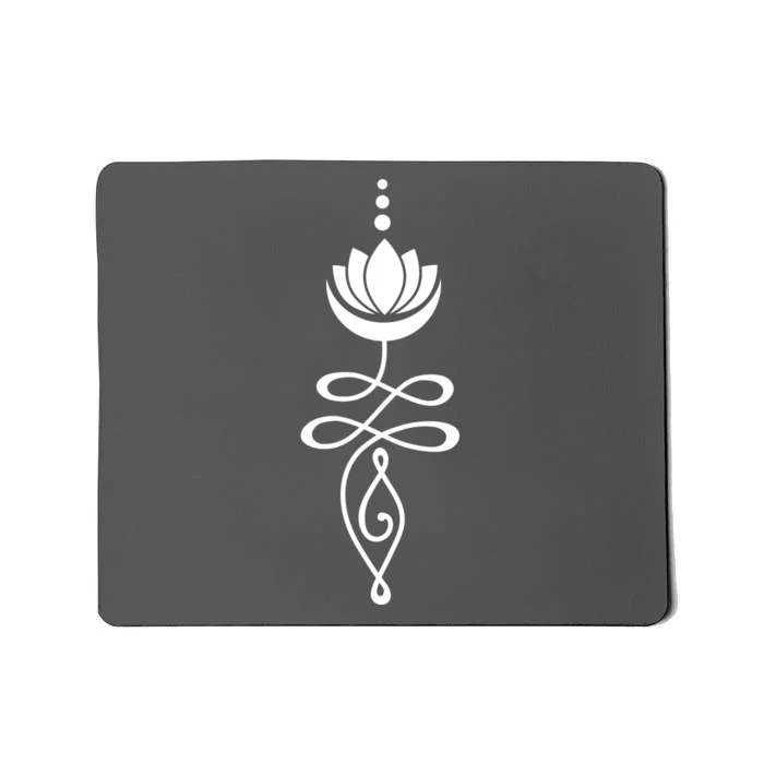 Buddhist Crescent Moon And Lotus Flower Mousepad