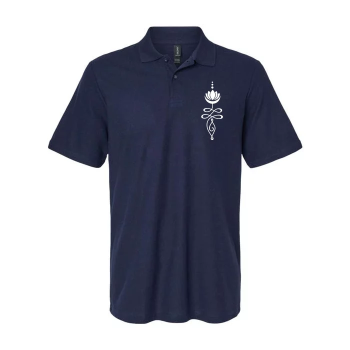 Buddhist Crescent Moon And Lotus Flower Softstyle Adult Sport Polo