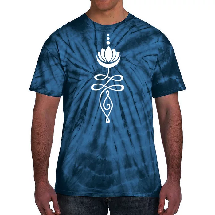 Buddhist Crescent Moon And Lotus Flower Tie-Dye T-Shirt