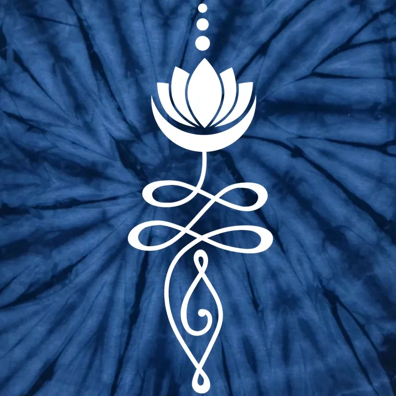 Buddhist Crescent Moon And Lotus Flower Tie-Dye T-Shirt