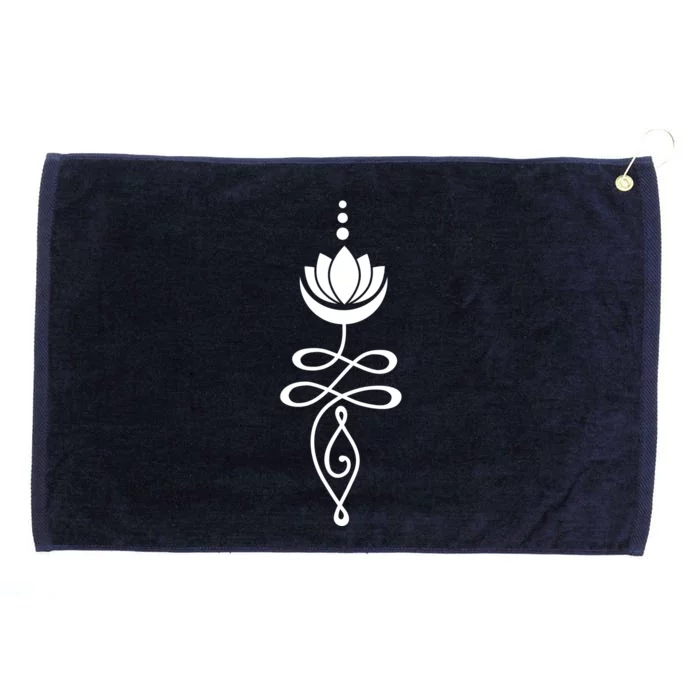 Buddhist Crescent Moon And Lotus Flower Grommeted Golf Towel