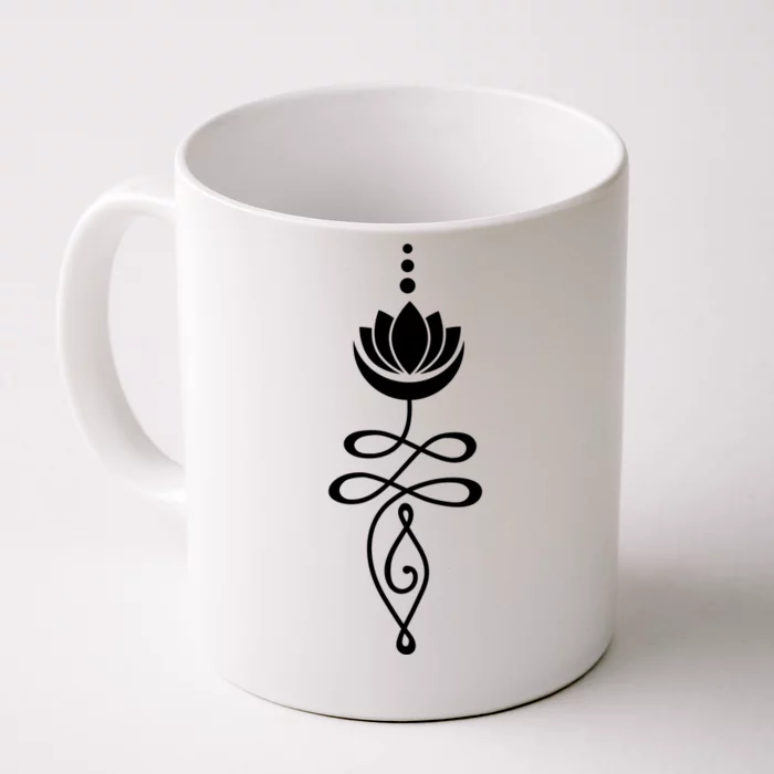 Buddhist Crescent Moon And Lotus Flower Front & Back Coffee Mug