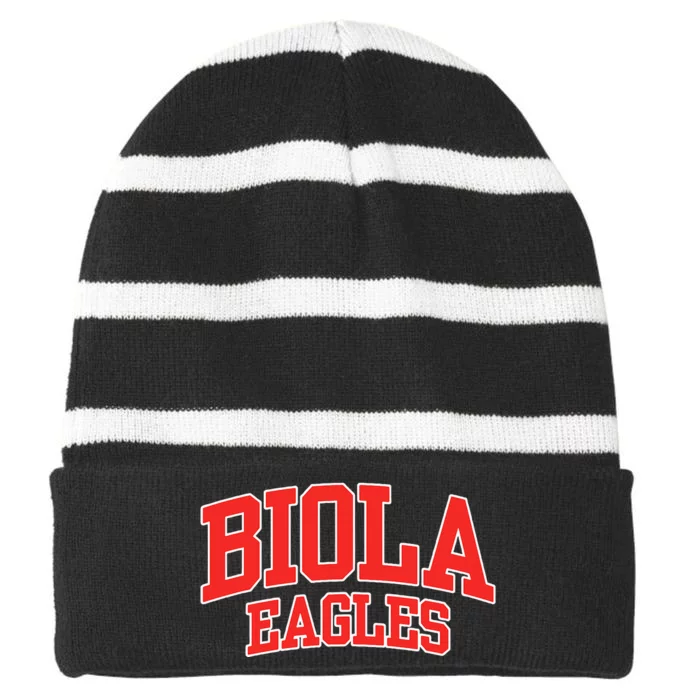 Biola University Eagles Striped Beanie with Solid Band