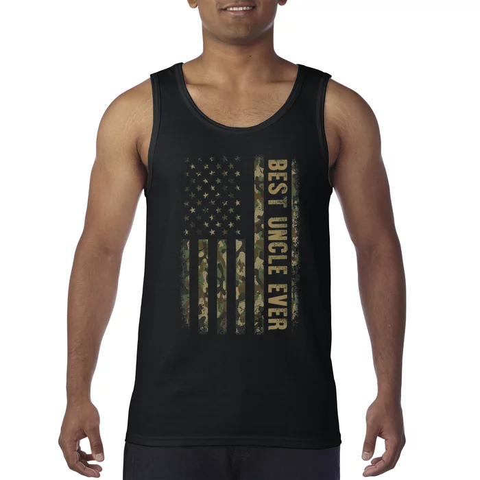 Best Uncle Ever Camouflage American Flag FatherS Day Tank Top