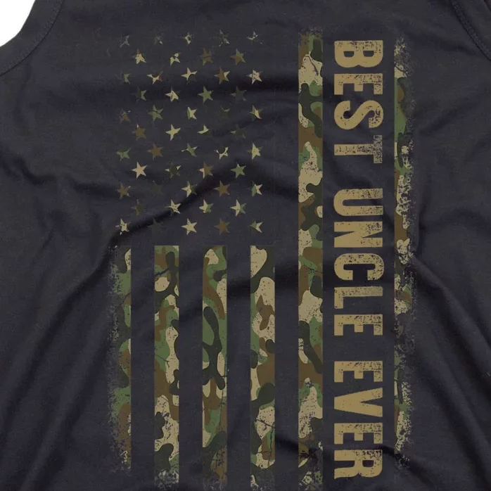 Best Uncle Ever Camouflage American Flag FatherS Day Tank Top