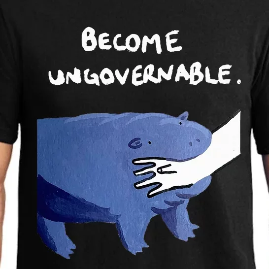 Become Ungovernable Funny Baby Hippo Moo Deng Funny Saying Pajama Set