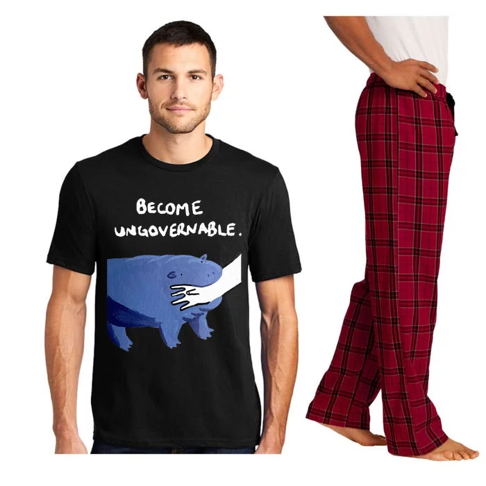 Become Ungovernable Funny Baby Hippo Moo Deng Funny Saying Pajama Set