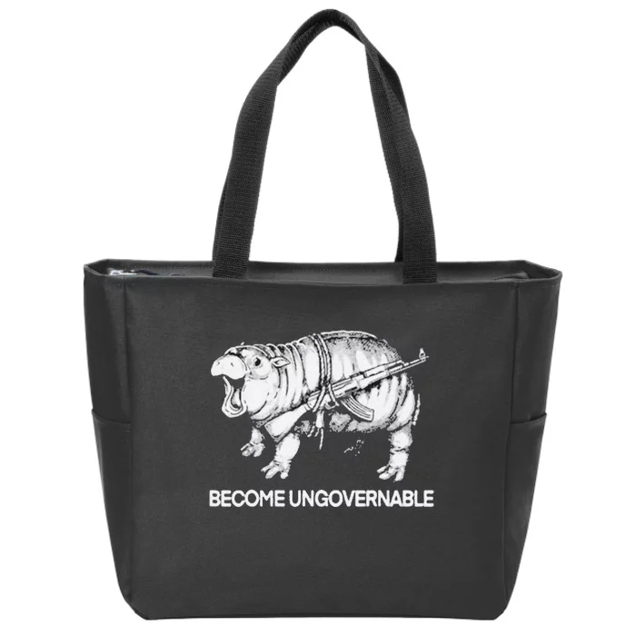 Become Ungovernable Funny Moodeng Gift Zip Tote Bag