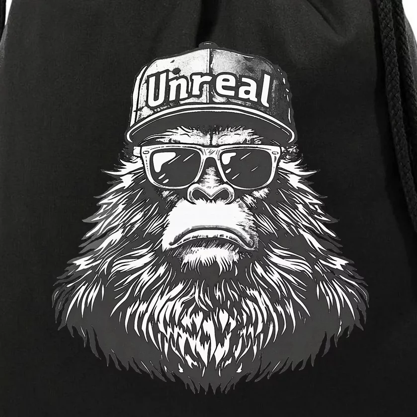 Bigfoot Unreal Funny Sasquatch Disguise Trucker Hat Shades Drawstring Bag