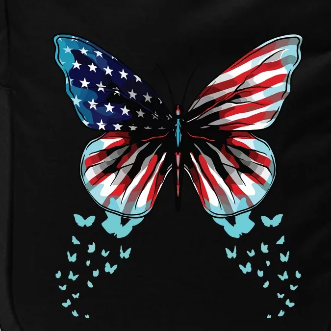 Butterfly USA Flag Cute 4th Of July Funny American Impact Tech Backpack