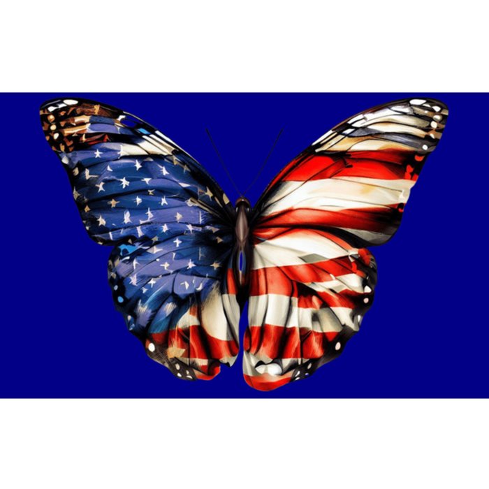 Butterfly Usa Flag 4th Of July Funny American Gift Bumper Sticker