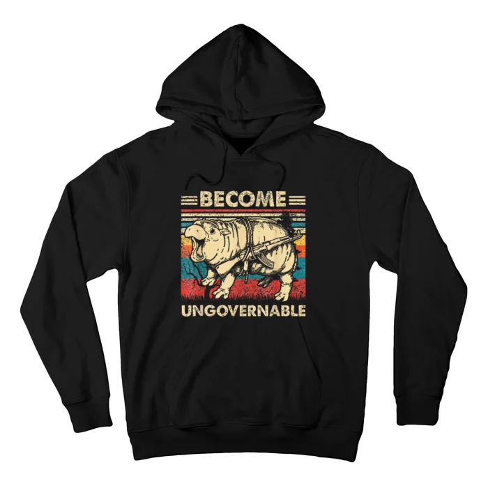 Become Ungovernable Funny Moodeng Cute Baby Hippo Meme Hoodie