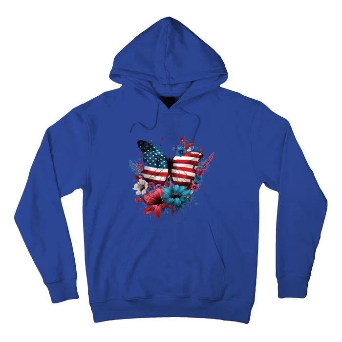 Butterfly Usa Flag Cute 4th July Butterfly Tee American Flag Funny Gift Hoodie