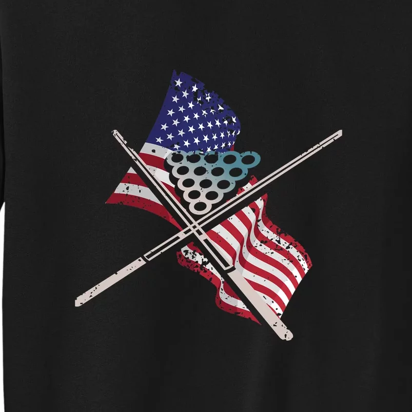 Billiards Usa Flag Billiards Dad Gift For Father’s Day Tall Sweatshirt