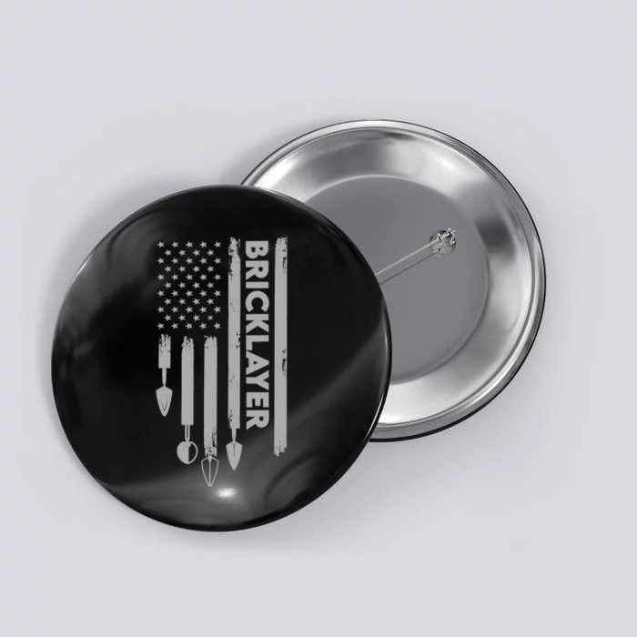 Bricklayer USA Flag America Brick Masonry Button