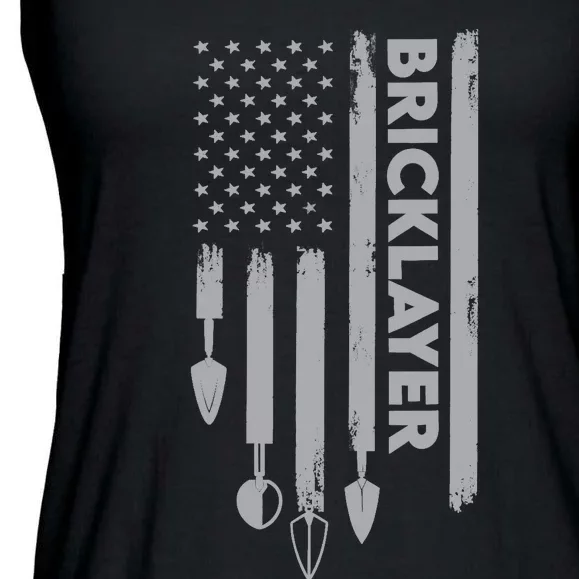 Bricklayer USA Flag America Brick Masonry Ladies Essential Flowy Tank