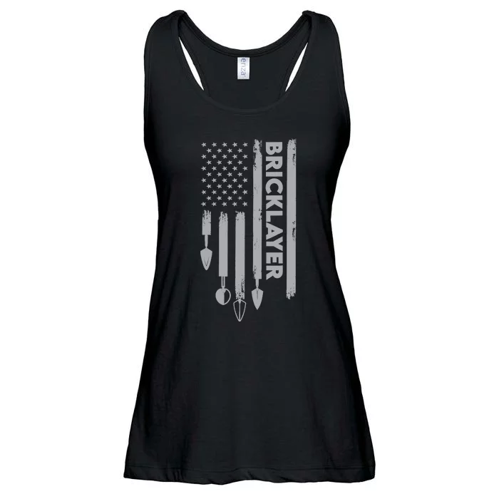 Bricklayer USA Flag America Brick Masonry Ladies Essential Flowy Tank