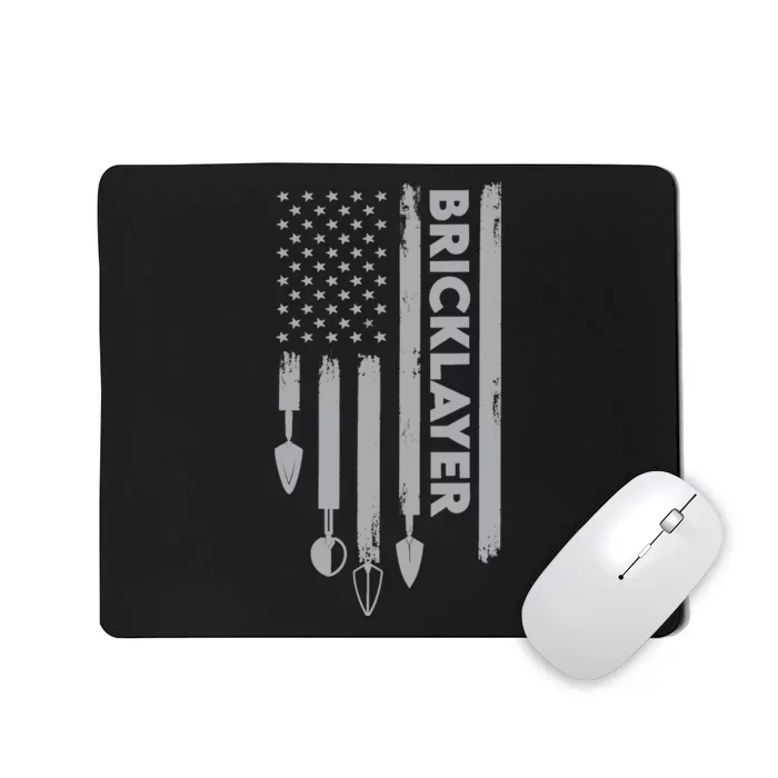 Bricklayer USA Flag America Brick Masonry Mousepad