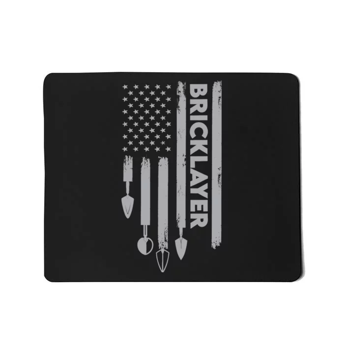 Bricklayer USA Flag America Brick Masonry Mousepad