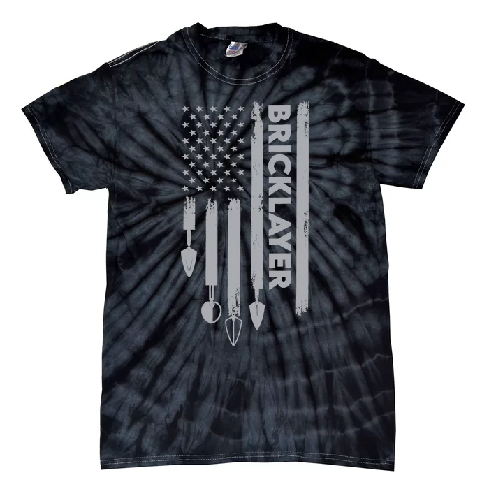 Bricklayer USA Flag America Brick Masonry Tie-Dye T-Shirt