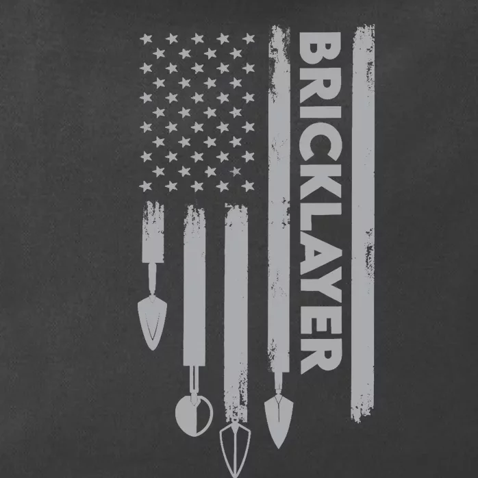 Bricklayer USA Flag America Brick Masonry Zip Tote Bag