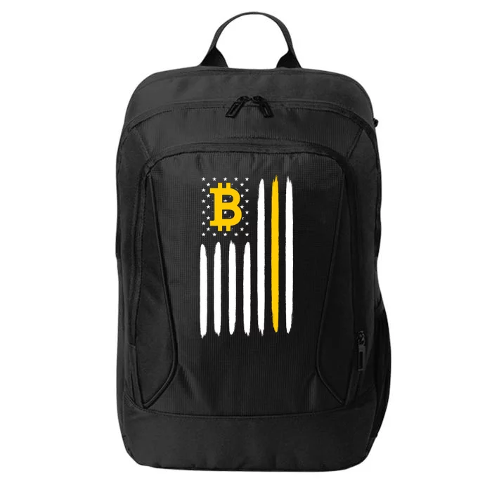 Bitcoin USA Flag City Backpack