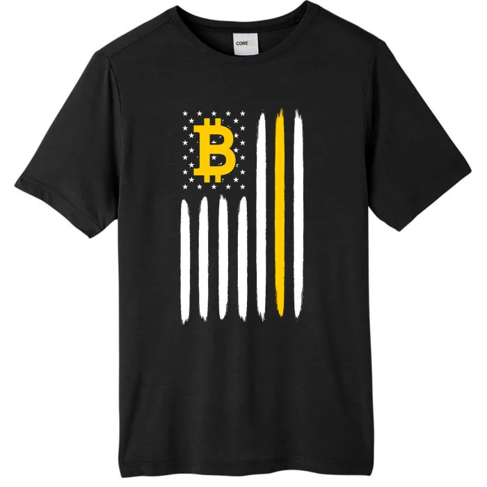 Bitcoin USA Flag ChromaSoft Performance T-Shirt