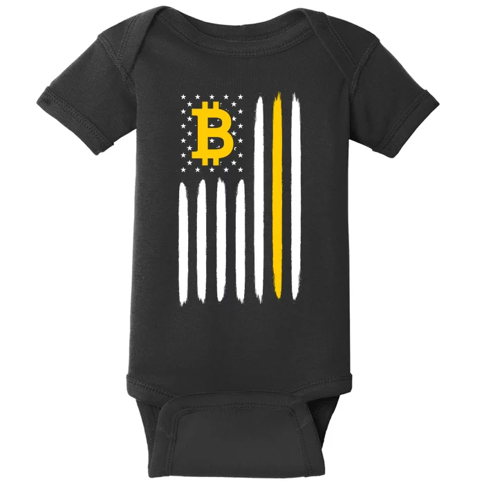 Bitcoin USA Flag Baby Bodysuit