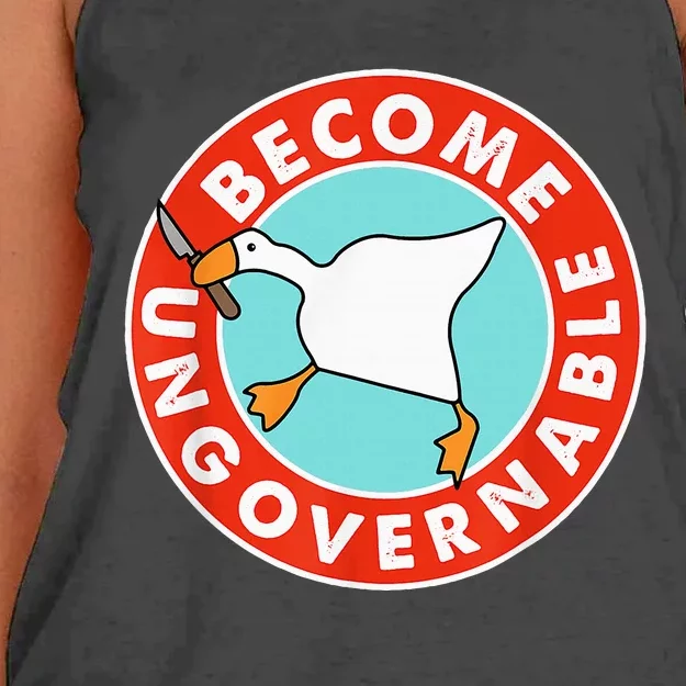 Become Ungovernable Funny Goose Women's Knotted Racerback Tank