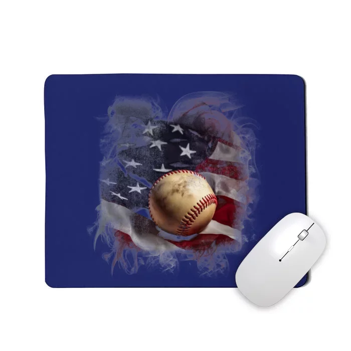 Baseball Usa Flag Mousepad