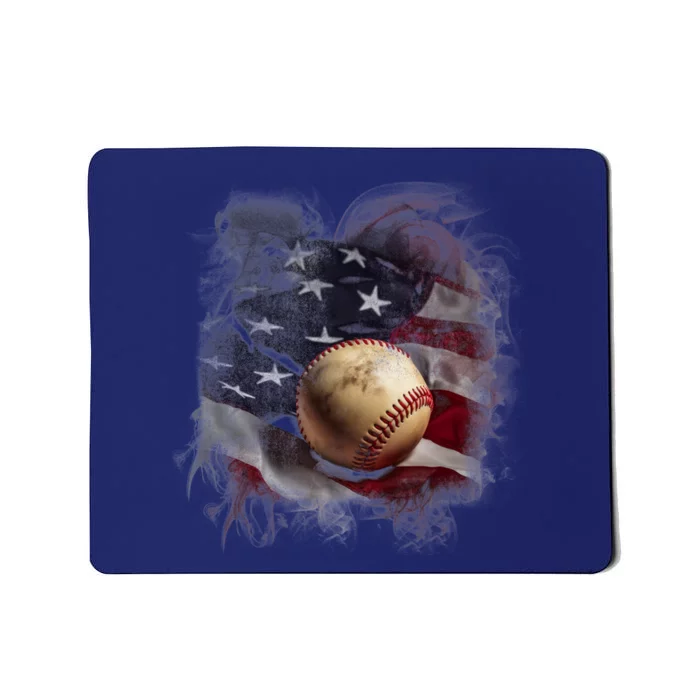 Baseball Usa Flag Mousepad